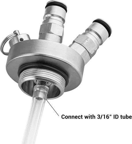 Vista 5 de TMCRAFT Mini dispensador de barriles, mini lanza de barril de acero inoxidable, conector de cerveza de ajuste rápido con manguera de cerveza de 50