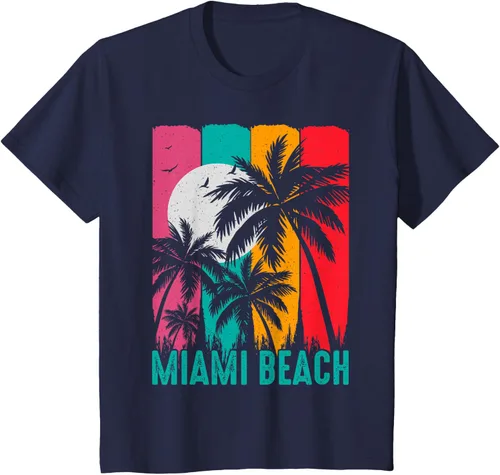 Vista 38 de Camiseta Miami Beach, Negro, S