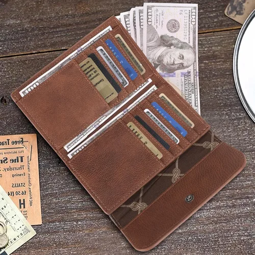 Vista 3 de Wrangler Cartera para mujer, delgada, triple, para tarjetas de crédito y organizadores de dinero, A-Marrón