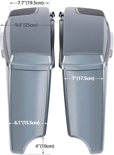 Vista 3 de TCMT Alforjas rígidas estiradas de 4 pulgadas, color gris cañonera, con baúl trasero, compatibles con Harley 2014-2025 CVO Road King Road Street