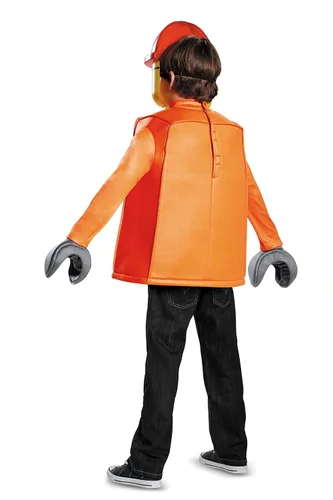 Vista 2 de Disguise Lego Construction Worker Classic Costume Anaranjado
