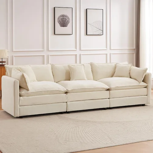 Vista 24 de Sofá modular seccional, juego de sofá en forma de L de 77 pulgadas con reposabrazos, cómodos sofás de nube de 2 plazas para sala de estar