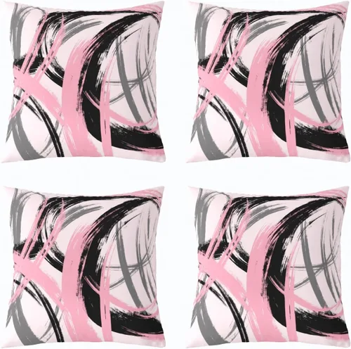Vista 127 de Juego de 2 fundas de almohada abstractas de 16 x 16 pulgadas para niños, niñas, adolescentes, decoración de dormitorio, moderna a rayas, decoración