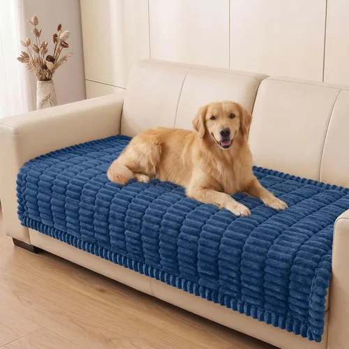 Vista 38 de Smiry - Funda para sofá para perros lavable, fundas para sofá de mascotas no deslizantes y peludas para sofá de 3 cojines, aptas para mascotas