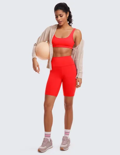 Vista 34 de CRZ YOGA Butterluxe - Mini brasier para mujer, cuello redondo, de bajo impacto, inalámbrico, deportivo, yoga, acolchado, para entrenamiento