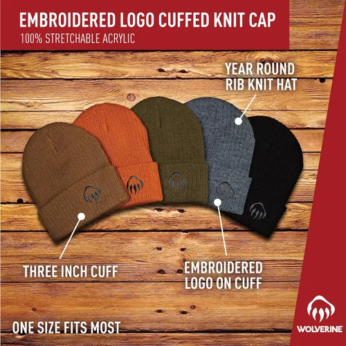 Vista 6 de WOLVERINE Unisex Performance Beanie-Durable for Work and Outdoor Adventures (One Size Fits Most)