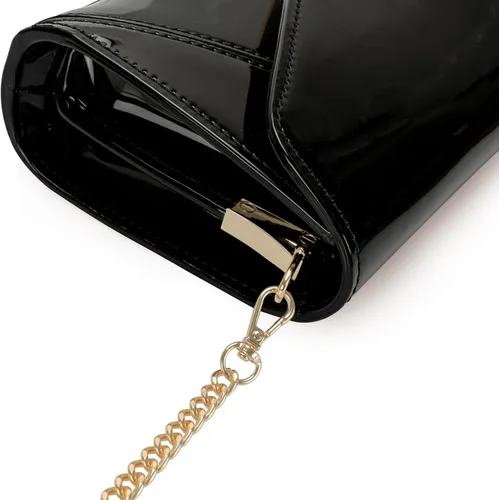 Vista 5 de DEXMAY - Bolso de mano de noche para mujer, de charol sintético, plegable, bolso formal