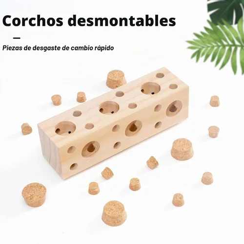 Vista 4 de 2 juguetes de madera para masticar pájaros, 7.9 pulgadas, 92 corchos