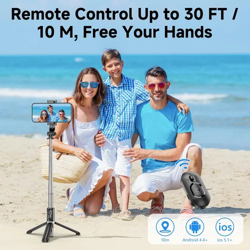 Vista 4 de Selfieshow Trípode remoto para selfie, obturador remoto inalámbrico para teléfonos inteligentes, accesorios monopod compatibles con dispositivos iOS