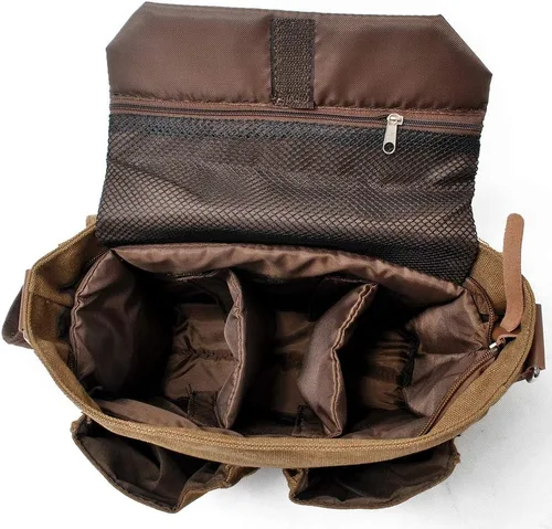 Vista 3 de Men's Lightweight Vintage Waterproof Canvas DSLR SLR Shockproof Camera Shoulder Messenger Bag Sling bag