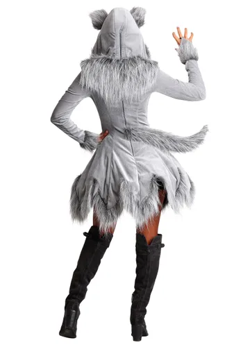 Vista 2 de Disfraz de Loba Gris para Mujer Multicolor