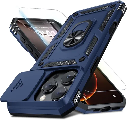 Vista 170 de Janmitta Funda para iPhone 8 Plus/7 Plus/6 Plus, Cubierta de Teléfono con Cubierta Deslizante Integrada para Lente de Cámara + Protector