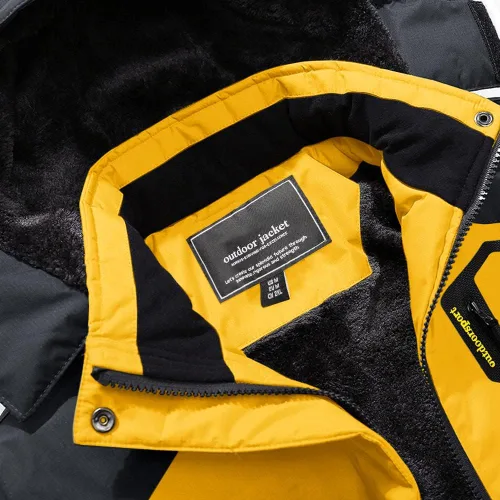 Vista 3 de MAGCOMSEN - Chaqueta de invierno para hombre, impermeable, abrigada, con forro polar y múltiples bolsillos