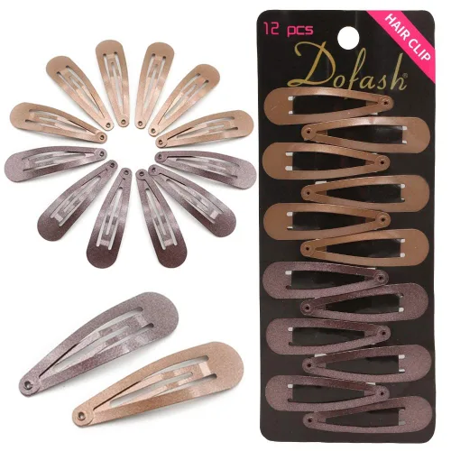Vista 9 de Dofash 12 pinzas para el pelo a presión para mujer, antideslizantes y de metal, clips pequeños de 2.0 in de 2 pulgadas para cabello fino y fino