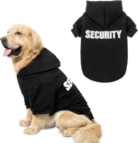 Vista 24 de SCENEREAL Sudaderas con capucha de seguridad para perros de tamaño pequeño, mediano y grande, ropa de felpa cepillada con gorro, abrigo de algodón