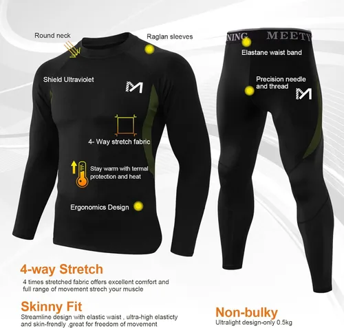 Vista 2 de MEETYOO mens Thermal Underwear for Men,men's Base Layer,2 Sets Long Johns Lined With Hunting Gear