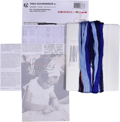 Vista 3 de Thea Gouverneur - Kit de punto de cruz con cuentas - City Street Amsterdam - Aida - 16 unidades - Kits de bordado para adultos - Manualidades