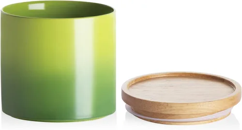 Vista 68 de Recipientes de cocina Sweejar, tarro de almacenamiento de cerámica para alimentos, recipientes apilables con tapa hermética de madera para servir