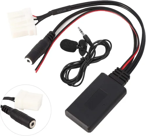 Vista 3 de KIMISS Adaptador de coche Bluetooth 5.0 con micrófono, para Mazda 2 3 5 6 RX8, cable de entrada auxiliar para llamadas manos libres y transmisión