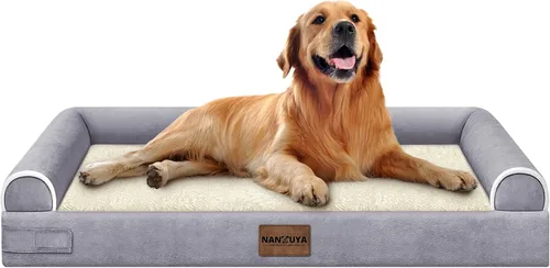 Vista 122 de NANUYA - Cama ortopédica para perros de tamaño mediano/grande, lavable: Camas con almohada para perros de tamaño mediano/grande, sofá de espuma