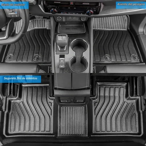 Vista 2 de Bomely Alfombrillas de Piso Compatible con Nissan Rogue 2021-2025 2026 Alfombrilla de Maletero Forro de Carga TPE Para Todo Clima Protector