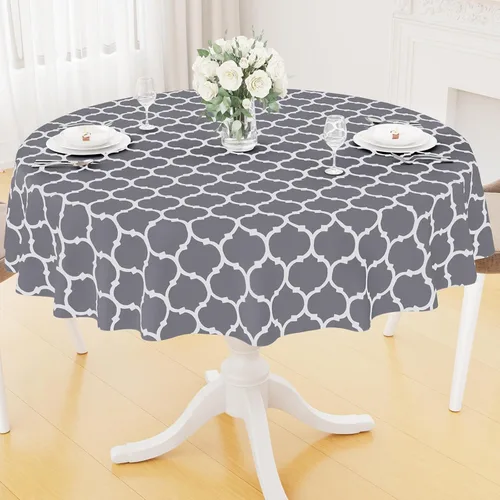Vista 52 de Smiry - Mantel cuadrado de vinilo impermeable con respaldo de franela para mesas cuadradas, manteles de plástico lavables a prueba de derrames