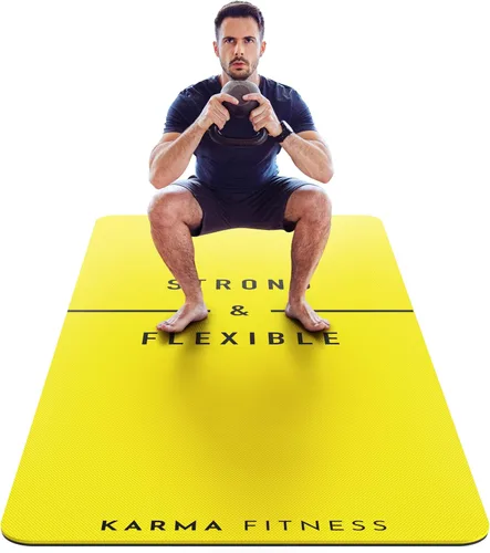 Vista 12 de Esterilla de yoga grande – Esterilla de entrenamiento extra gruesa de 0.394 in (72 x 32 pulgadas) – Alfombrilla antideslizante de TPE para mujeres
