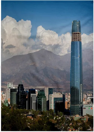 Vista 6 de 3dRose Paño 11x12 para rostro y cuerpo - Chile, Santiago, Edificio Providencia y Torre Gran Torre Santiago. Chile
