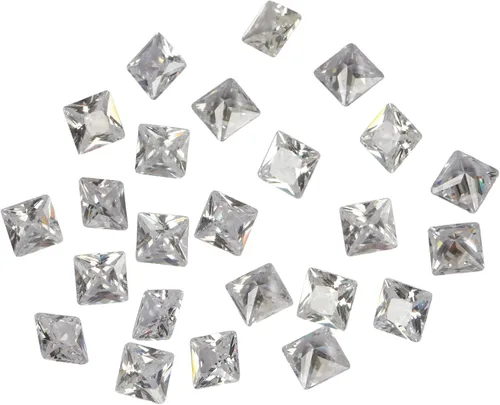 Vista 8 de Circonita de corte cuadrado multicolor (CZ), piedras preciosas sueltas, gemas sintéticas, pequeñas piedras cúbicas sueltas, gemas facetadas, piedras