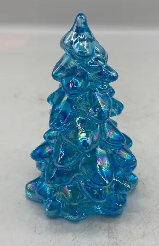 Vista 2 de Árbol de Navidad navideño Mosser Glass USA - Mediano 5 1/2" (Carnaval verde manzana)