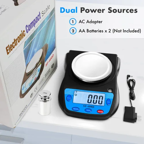 Vista 6 de Báscula digital científica de 21.16 oz x 0.00 oz de equilibrio de laboratorio de 6 unidades de precisión báscula electrónica de laboratorio química
