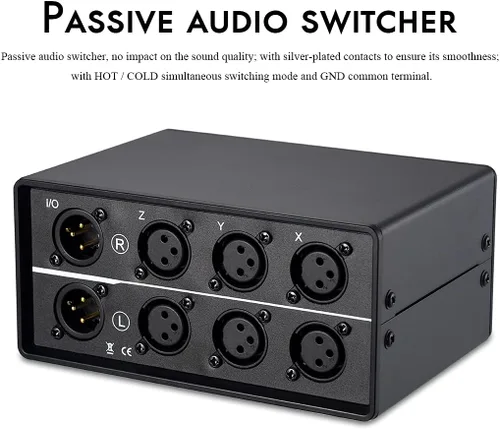 Vista 14 de Nobsound Interruptor de audio XLR 3 en 1 salida; convertidor de audio equilibrado; selector de audio pasivo estéreo de 3 vías
