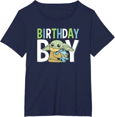 Vista 10 de Star Wars: The Mandalorian Grogu Birthday Boy Hug Blue Green T-Shirt Negro