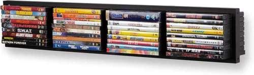 Vista 3 de You Have Space Estante de almacenamiento de CD y DVD para pared, estante de almacenamiento de medios de almacenamiento de 34 pulgadas y organizador