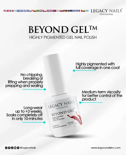 Vista 3 de LEGACY NAILS Professional Beyond Gel Soak-Off Esmalte de uñas – Cobertura completa, altamente pigmentado (BEYOND GEL – ALBA 1/2 oz)