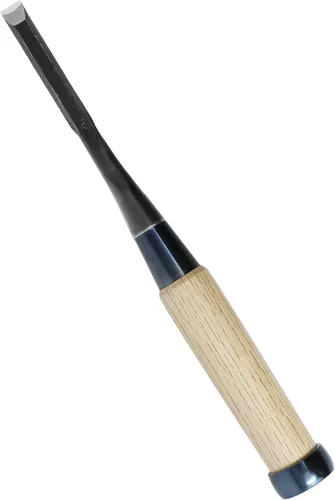Vista 14 de KAKURI Cincel de mortaja japonés para carpintería 1/8" (3 mm), fabricado en Japón, cincel de madera Oire Nomi, hoja de acero japonés de alto carbono