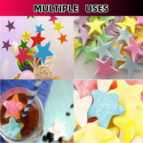 Vista 4 de Bandeja para cubitos de hielo de silicona con forma de cinco estrellas, herramientas para hacer moldes de congelación, bandejas de hielo