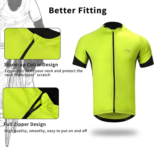 Vista 3 de Cycling Bike Jersey for Men Short and Long Sleeve Bike Bicycle Shirts Biking Clothing Breathable Quick-Dry Shirt with Pockets