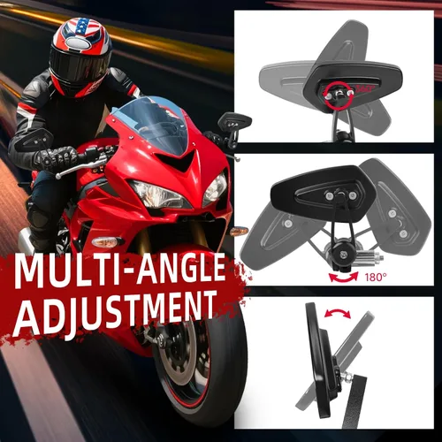 Vista 4 de Rich Choices Universal Espejos Retrovisores Negros para Motocicleta de 22mm 7/8'' de Extremo de Manillar GROM MSX125 CB500F Z125 pro Z650 Z750 Z800