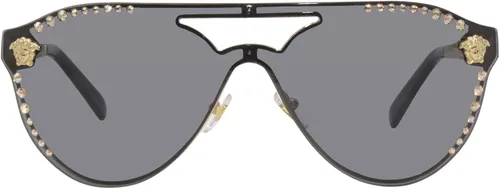 Vista 2 de Versace Gafas de sol de metal para, Montura doradalente gris oscuro