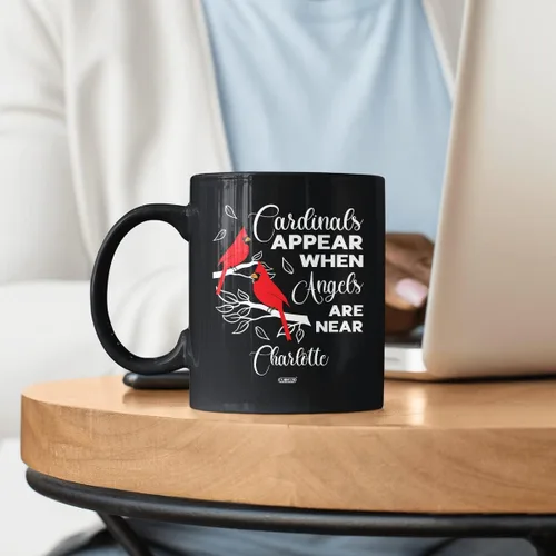 Vista 3 de CUBICER Taza de café de cerámica negra personalizada, tazas religiosas, con nombre personalizado, tazas grandes con refranes para mujeres, hombres