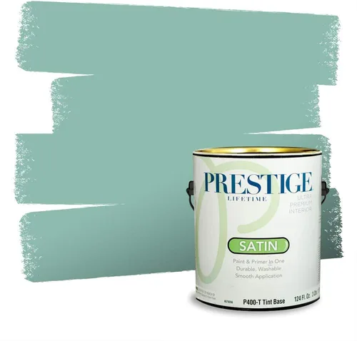 Vista 170 de Prestige Paints - Pintura exterior e imprimación en uno, 1 galón, plano, compatibilidad comparable con el color menta «Whipped Mint» de Behr