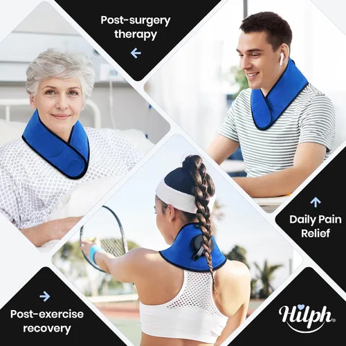 Vista 6 de Hilph Paquete de hielo recargable para el cuello, bolsa de hielo para el cuello portátil con envoltura de enfriamiento para terapia en frío