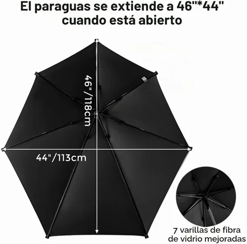 Vista 4 de G4Free Sombrilla para silla de playa UPF 50+ con abrazadera universal