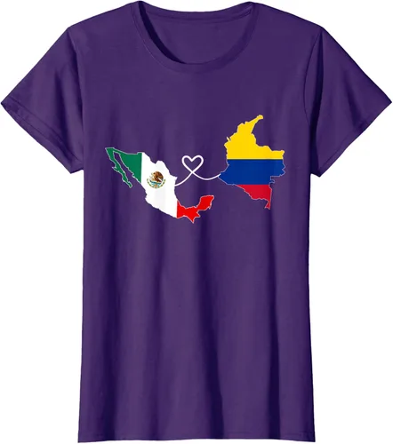 Vista 11 de Camiseta Half Colombian Half Mexican Flag Map DNA Mexico Colombia