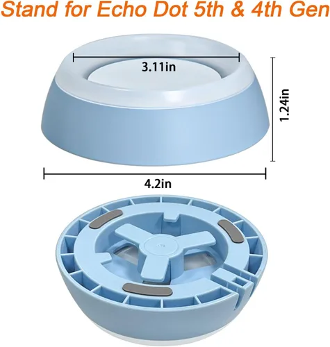 Vista 5 de C YECEN Soporte de mesa para Echo Dot de 5ª y 4ª generación, soporte de escritorio, soporte de base con guía de luz y con gestión de cables
