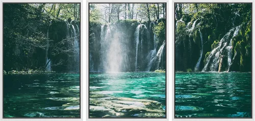 Vista 39 de SIGNWIN Lienzo enmarcado para pared, juego de arte nublado de tormenta, cielo, bosque otoñal, árboles, rústico, naturaleza, fotografía, realismo