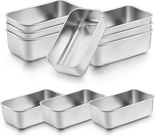 Vista 9 de Onader Molde para pan para hornear, sartén profunda de acero inoxidable de 9 x 5 pulgadas
