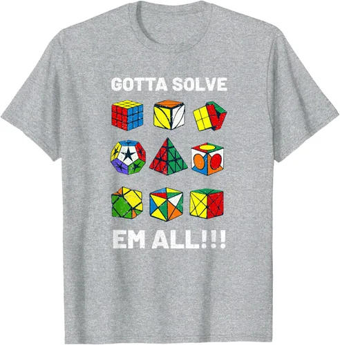 Vista 51 de Camiseta competitiva Puzzle Cube Gotta Solve Em All Speed Cubing