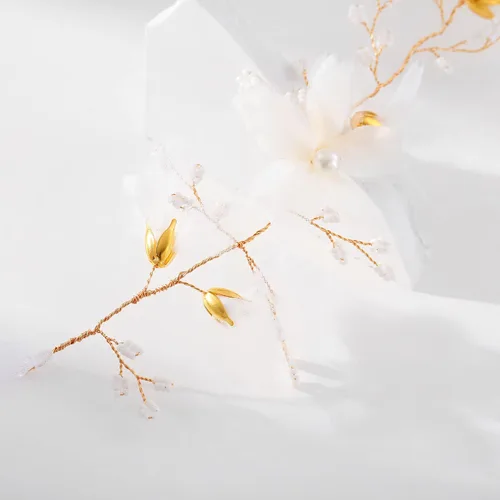 Vista 8 de Tocado de elfo de novia de flores, accesorios para el cabello, diadema de hadas, joyería para mujer
